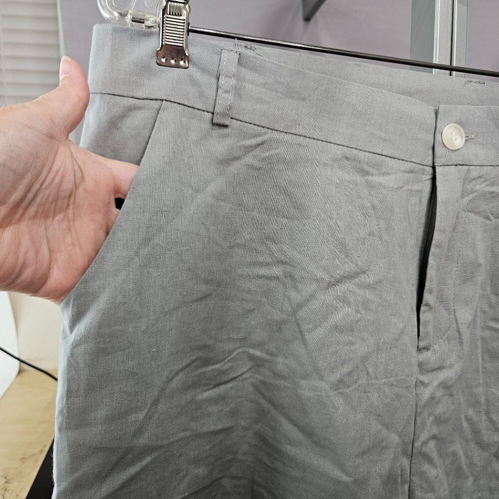 Womens Shorts Bermuda Walking Long 2X Plus Gray Grey Zipper Pockets Bottom - Picture 2 of 10